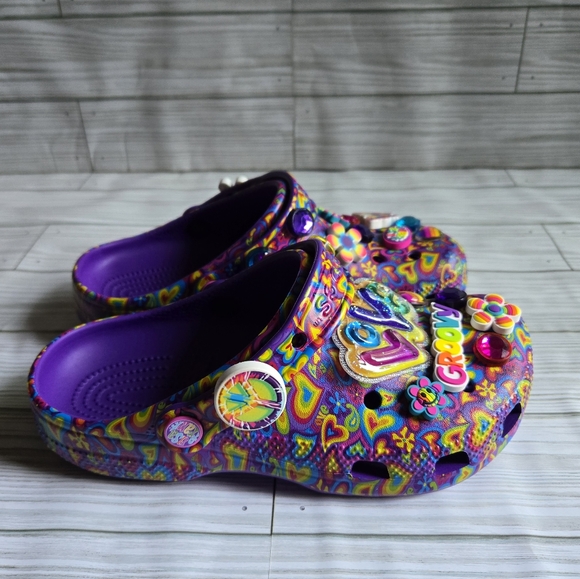 Lisa Frank Clogs Limited Edition Tye Dye Neon Purple - Picture 7 of 7